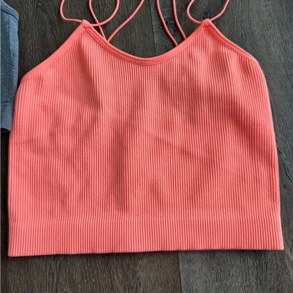 Zenana bras/camisoles. Both women’s size S/M. Bright neon orange and grey. - Picture 3 of 7